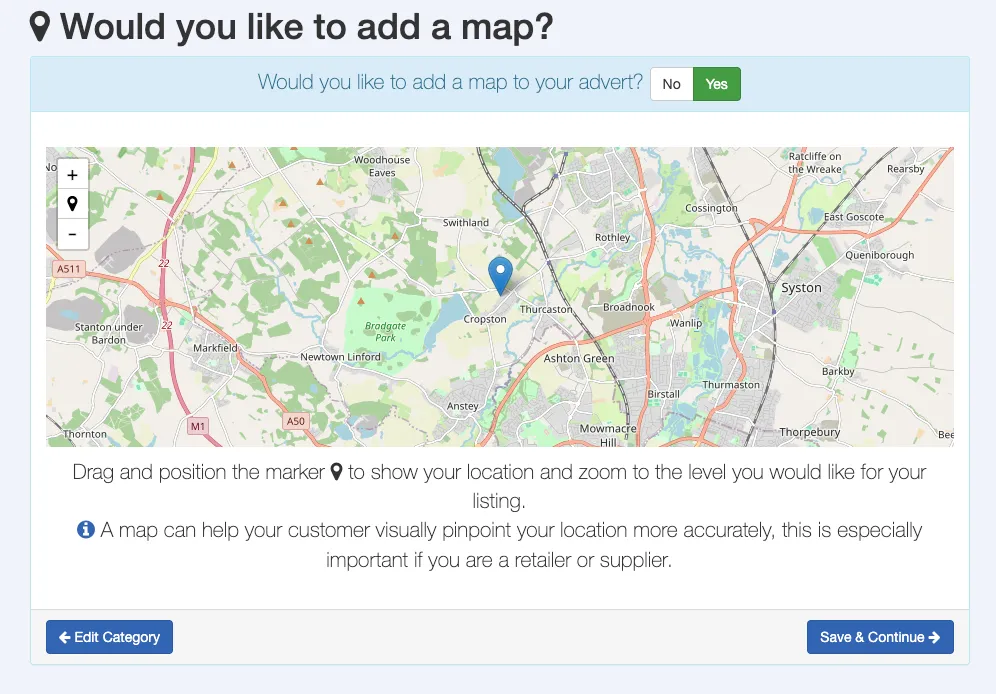 Extura Local advertising map showing selectable geographic coverage